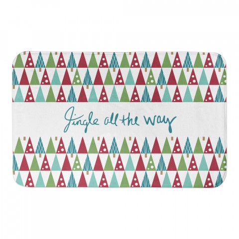 Midcentury Modern Holiday Pattern 34x21 Bath Mat