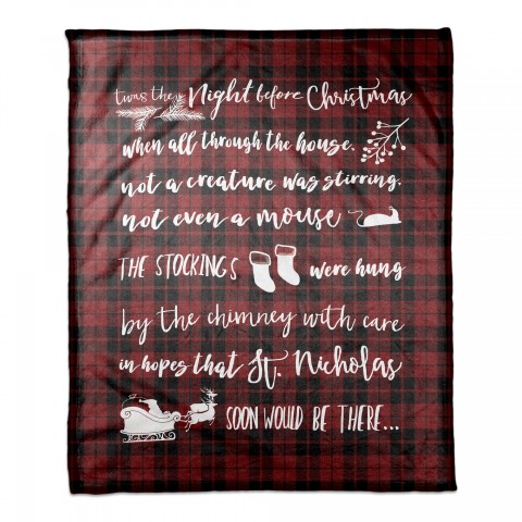 Twas the Night Before Christmas 50x60 Coral Fleece Blanket