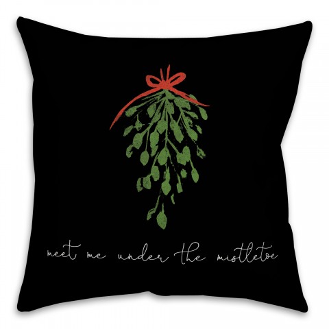 Meet me Under the Mistletoe 18x18 Spun Poly Pillow