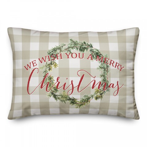 We Wish you a Merry Christmas 14x20 Spun Poly Pillow
