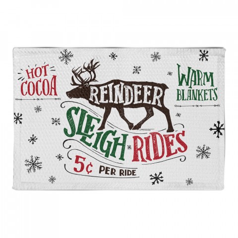 Reindeer Sleigh Rides 2x3 Area Rug