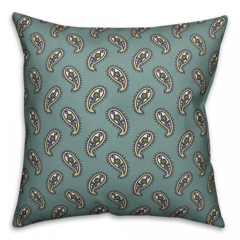 Paisley Pattern in Blue Pillow