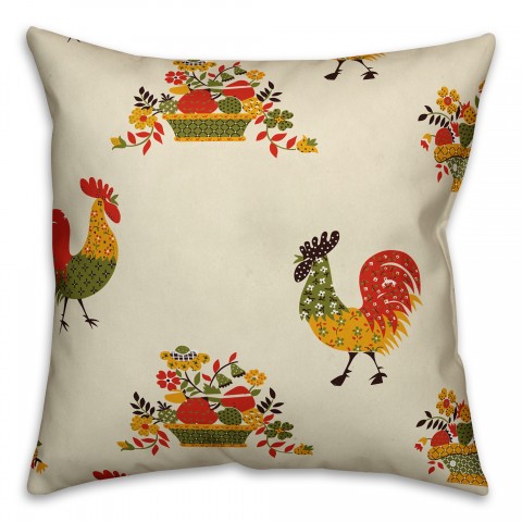 Rooster Pattern Pillow