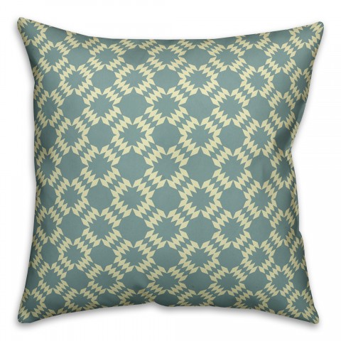 Folk Southwestern Pattern in Blue Pillow