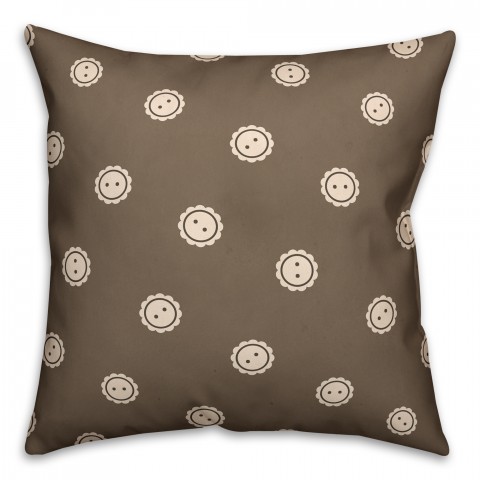 Tan Button Pattern Pillow