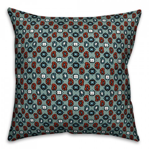 Tiny Paisley Pattern in Blue Pillow Cover