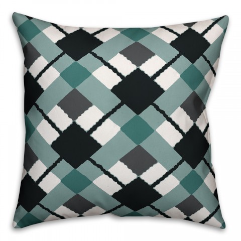 Blue Argyle Pillow