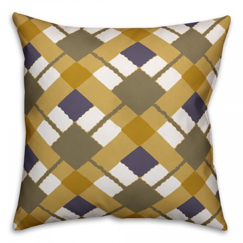 Yellow Argyle Pillow