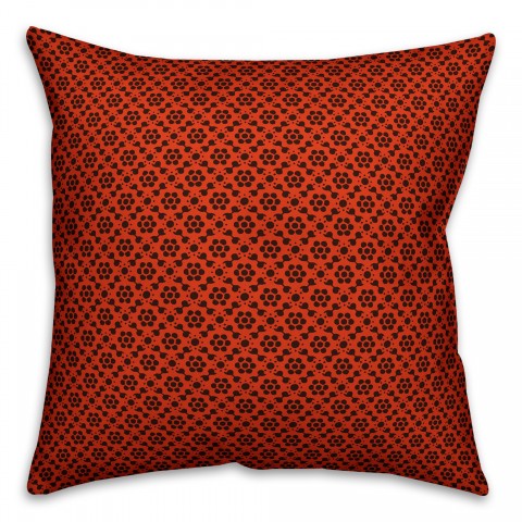 Red Floral Pattern Pillow