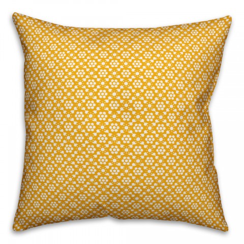 Yellow Floral Pattern Pillow