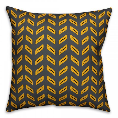Tire Track Pattern in Yellow Pillow