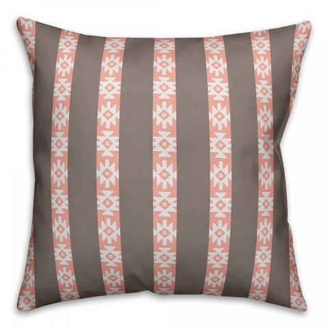 Southwestern Pattern in Pink and Gray Pillow Cover