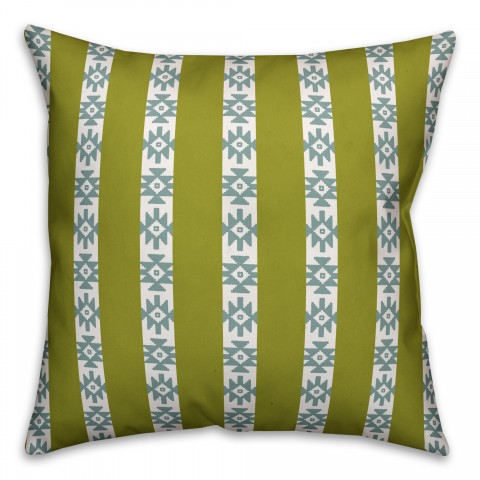 Southwestern Pattern in Green and Blue Pillow