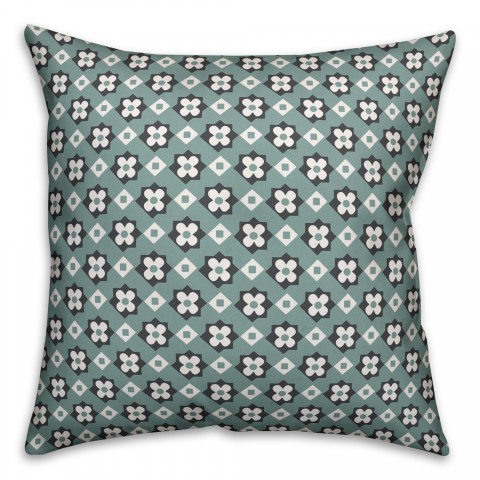Blue Flower Pattern Pillow