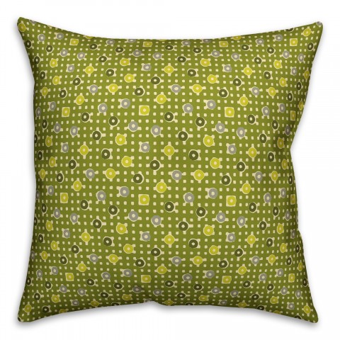 Dots and Plaid in Green Pillow