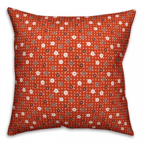 Dots and Plaid in Red Pillow