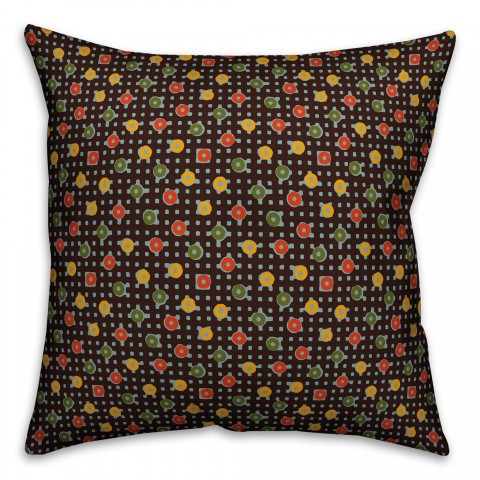 Multicolor Dots and Plaid Pillow