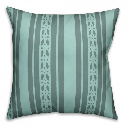 Blue Folk Stripes Pillow Cover