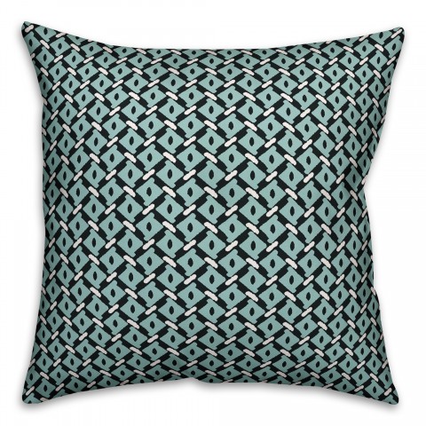 Whimsical Diamond Pattern in Blue Pillow