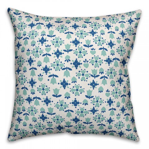 Tulip Pattern in Dark Blue Pillow