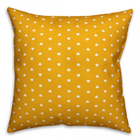 Tiny Hearts Pattern in Yellow Pillow