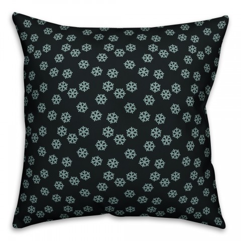 Blue Snowflakes Pattern Pillow