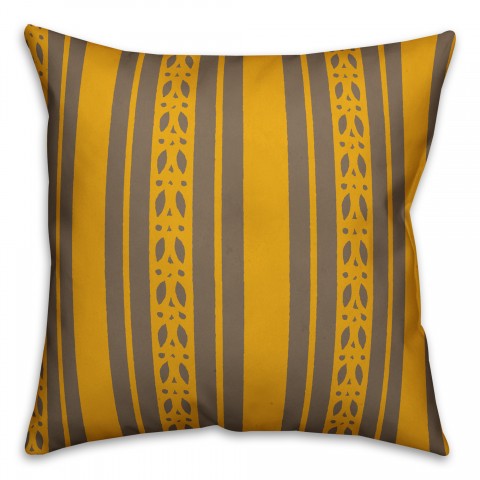 Yellow Folk Stripes Pillow