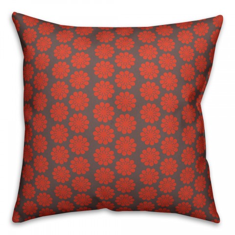 Red Floral Pattern Pillow