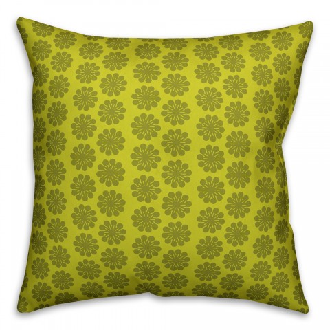 Green Floral Pattern Pillow