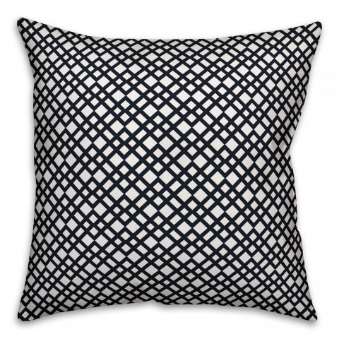 Navy Lattice Pattern Pillow