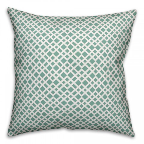 Teal Lattice Pattern Pillow
