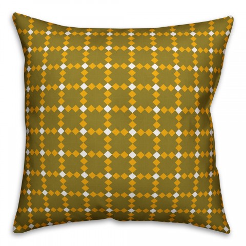 Yellow Check Plaid Pillow