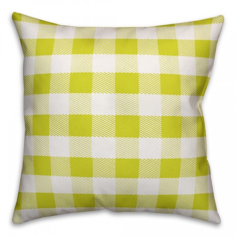 Green Buffalo Check Plaid Pillow
