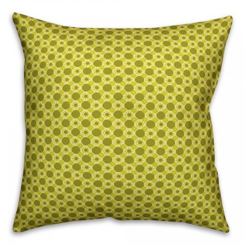 Folk Geometric Pattern in Green Pillow