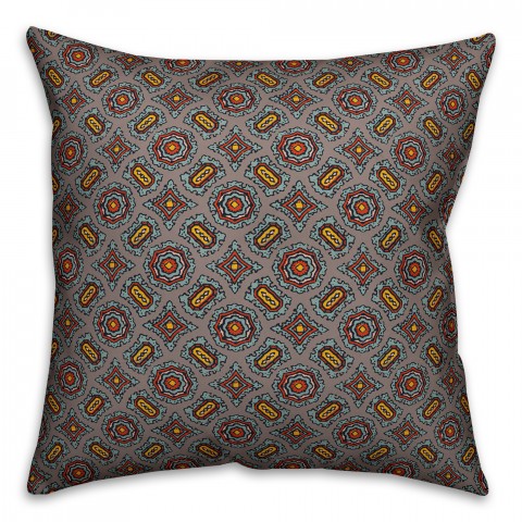 Mandala Pattern in Red Pillow