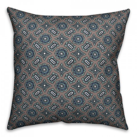 Mandala Pattern in Blue Pillow