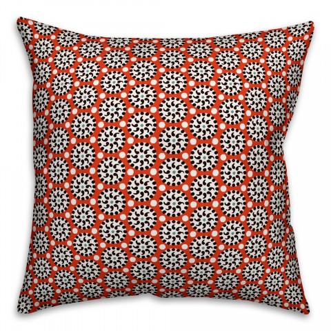 Boho Polka Dots in Red Indoor / Outdoor Pillow