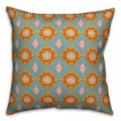 Imperial Pattern in Blue Pillow Cover