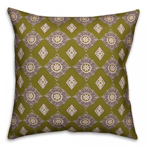 Imperial Pattern in Brown Indoor / Outdoor Pillow