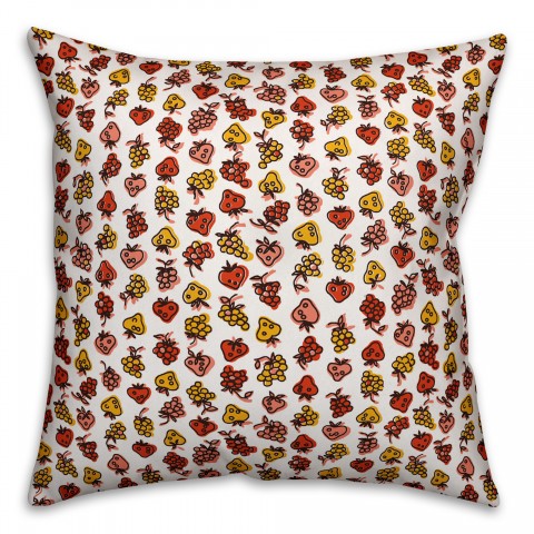 Red Fruit Pattern Pillow