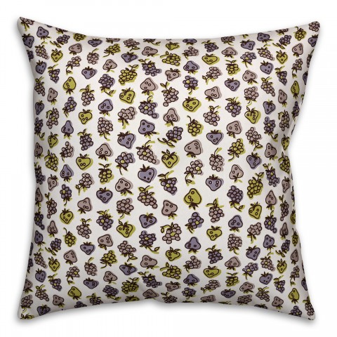 Purple Fruit Pattern Pillow