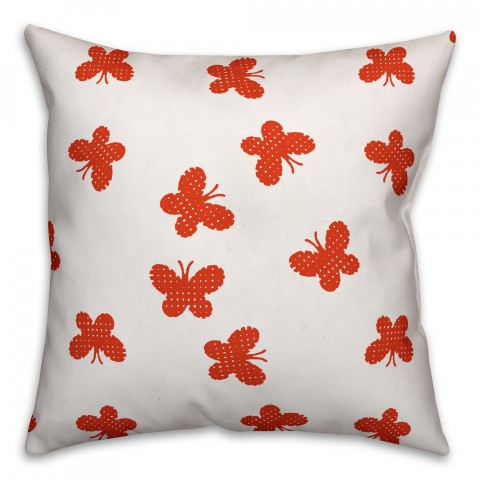 Butterfly Pattern in Red Pillow