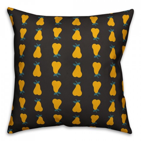 Pear Pattern in Yellow Pillow Cover