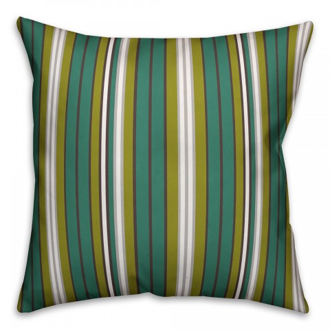 Green Stripes Pillow Cover