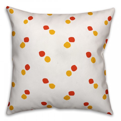 Polka Dots in Red and Yellow  Pillow Cover
