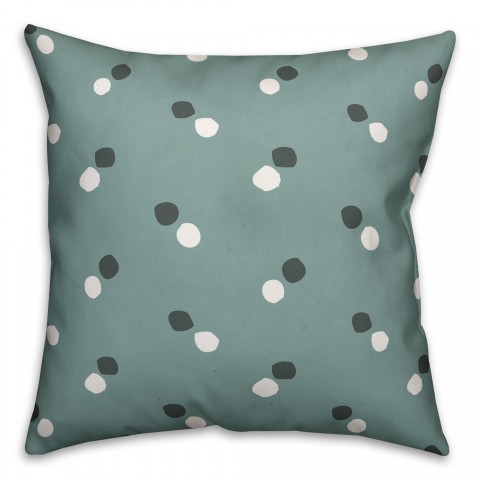 Polka Dots in Blue and White Pillow Cover