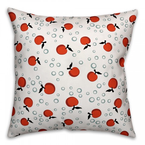 Whimsical Cherry Pattern in Red Pillow Cover