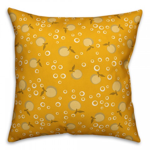 Whimsical Cherry Pattern in Yellow Pillow Cover