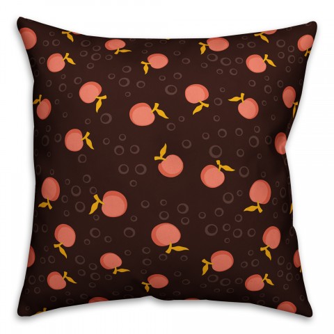 Whimsical Cherry Pattern in Peach Pillow Cover