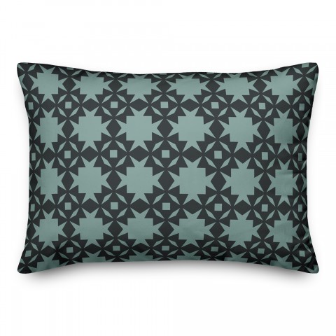 Folk Southwestern Pattern in Blue 14x20 Spun Poly Pillow